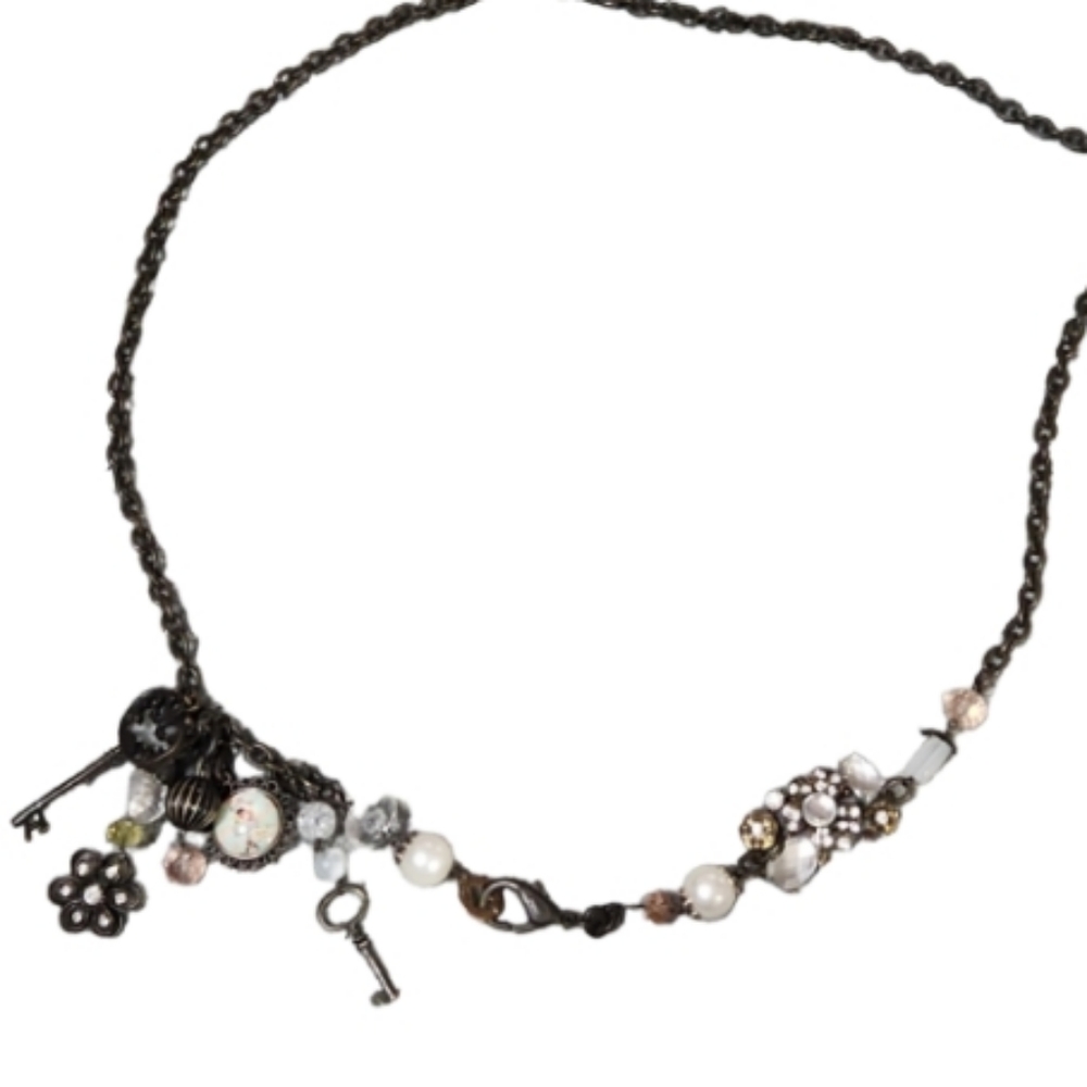 Plunder designs embellished charmed bronze chain belt